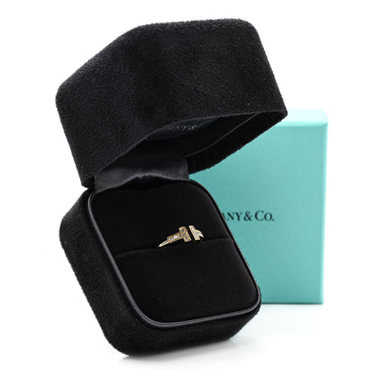 Tiffany 18K Yellow Gold Diamond T Wire Ring 54 7 5 of 5