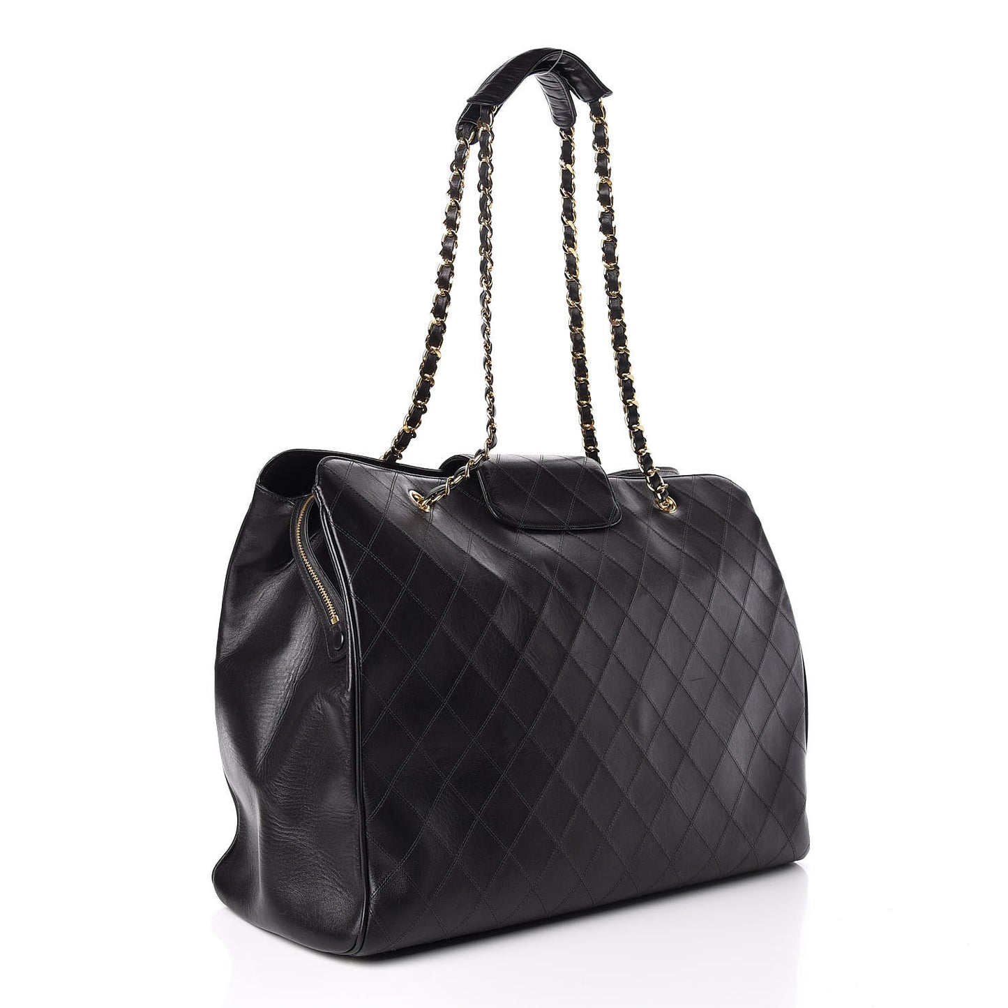 Calfskin Stitched XL Weekender Black