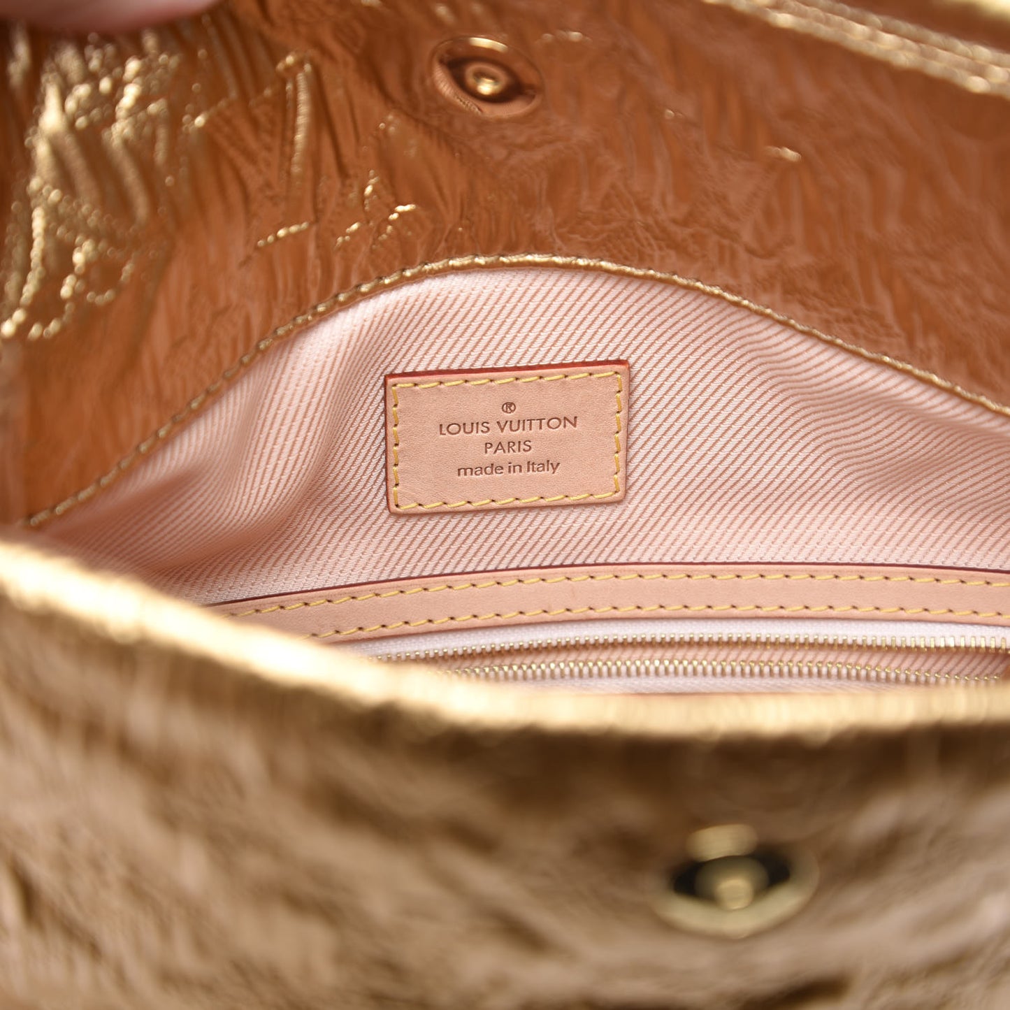 Jacquard Quilted Monogram Limelight Clutch MM Gold