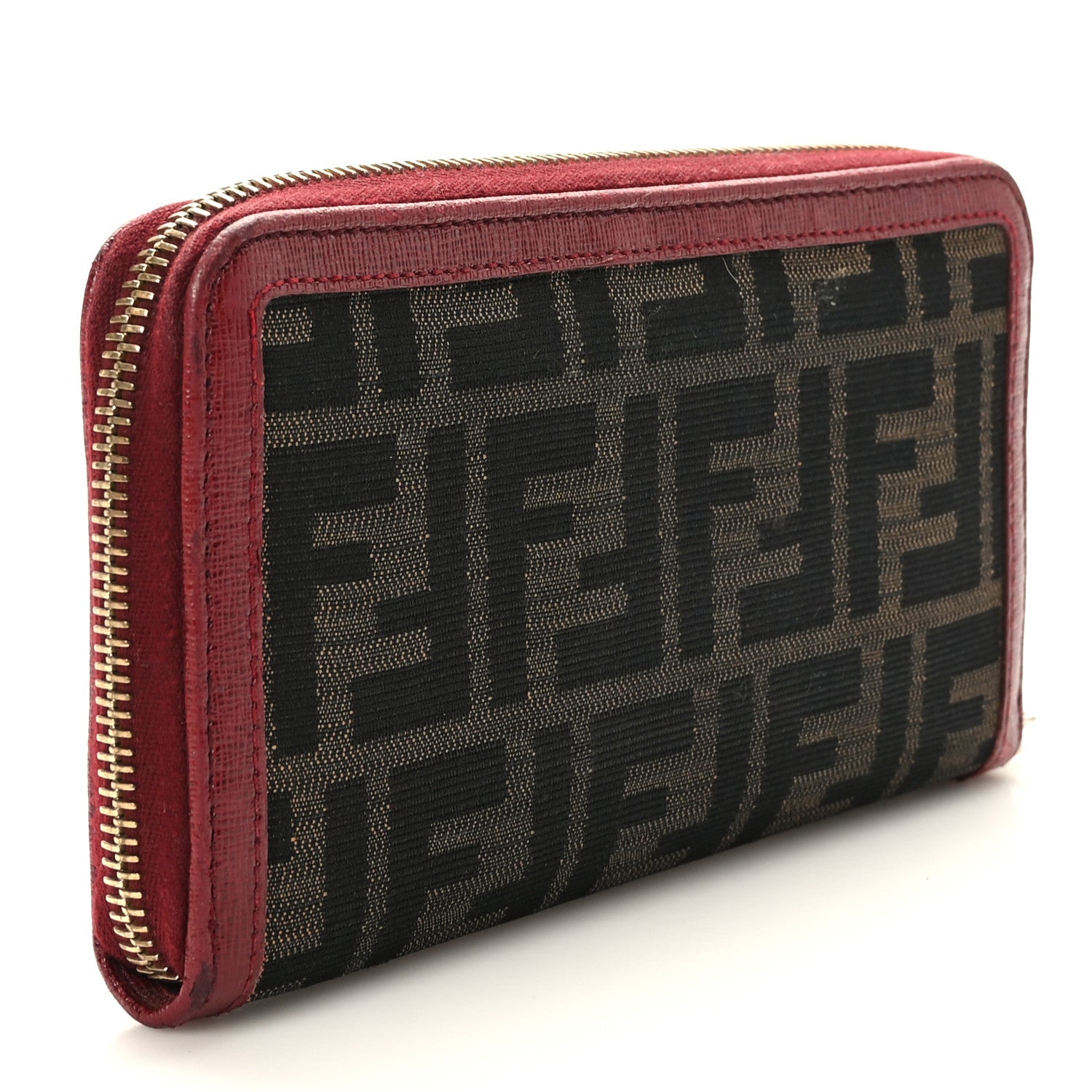 Fendi Zucca Zip Around Wallet Red 3 of 9