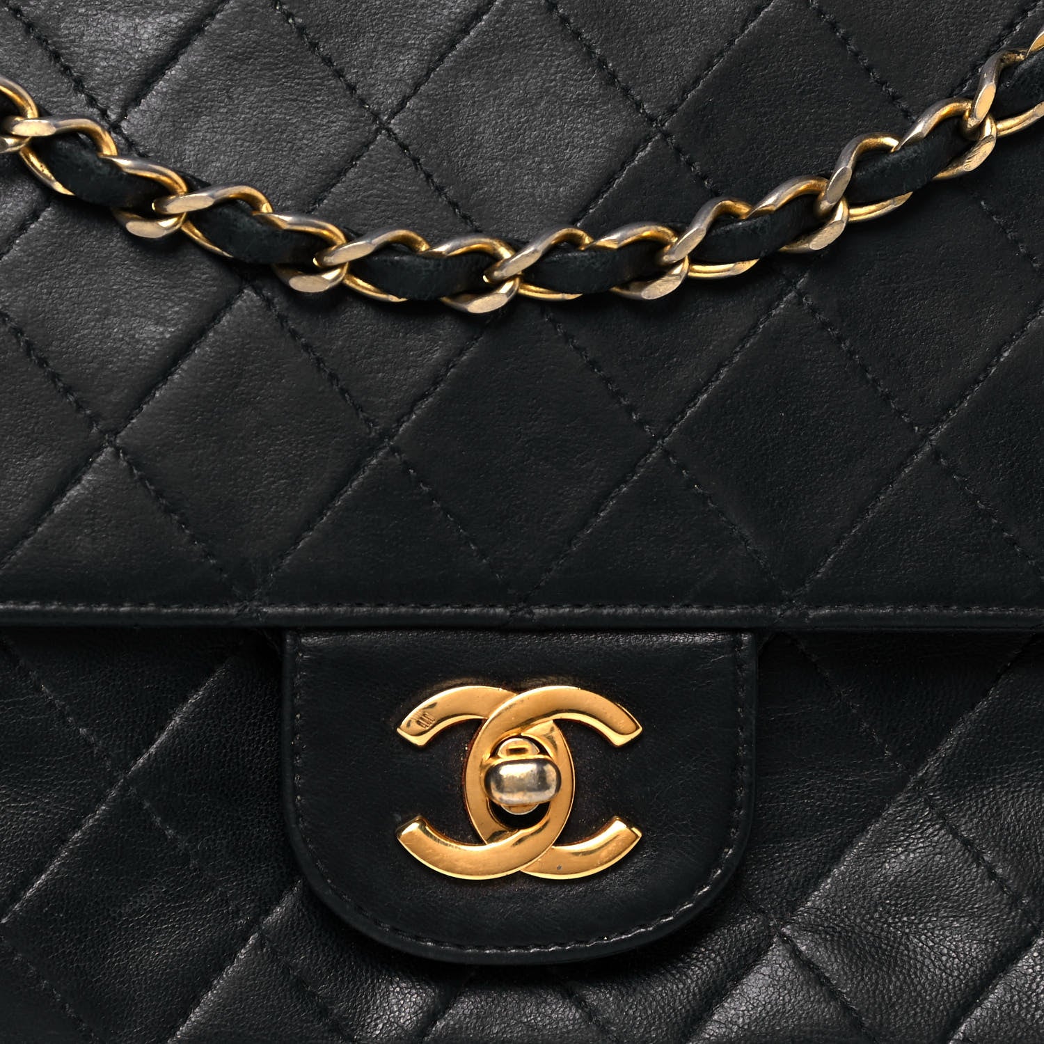 Chanel Lambskin Quilted Medium Double Flap Black 9 of 21