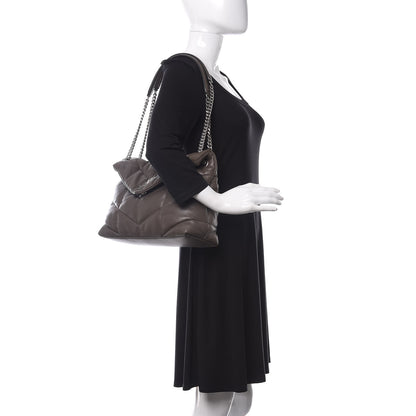 Saint Laurent Calfskin Y Quilted Monogram Medium Loulou Chain Satchel Concrete 3 of 9
