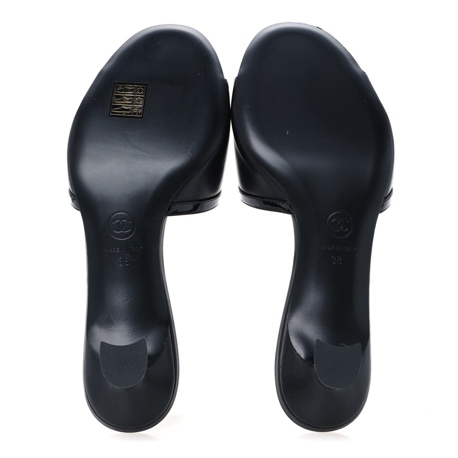 Chanel Lambskin CC Cutout Mules 38 Black 6 of 10