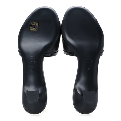 Chanel Lambskin CC Cutout Mules 38 Black 6 of 10