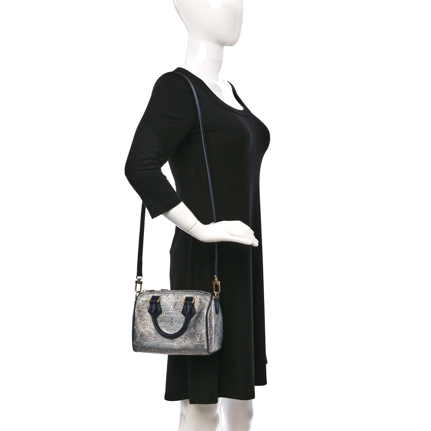 Louis Vuitton Monoglam Speedy Bandouliere 20 Blue 2 of 8