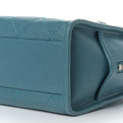Chanel Caviar Quilted Small Deauville Bowling Bag Blue 9 of 12