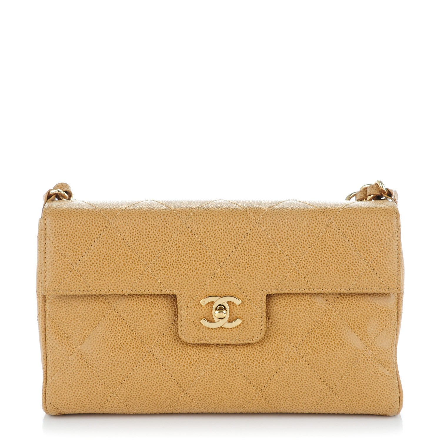 Chanel Caviar Quilted Medium Single Flap Beige 1 of 10