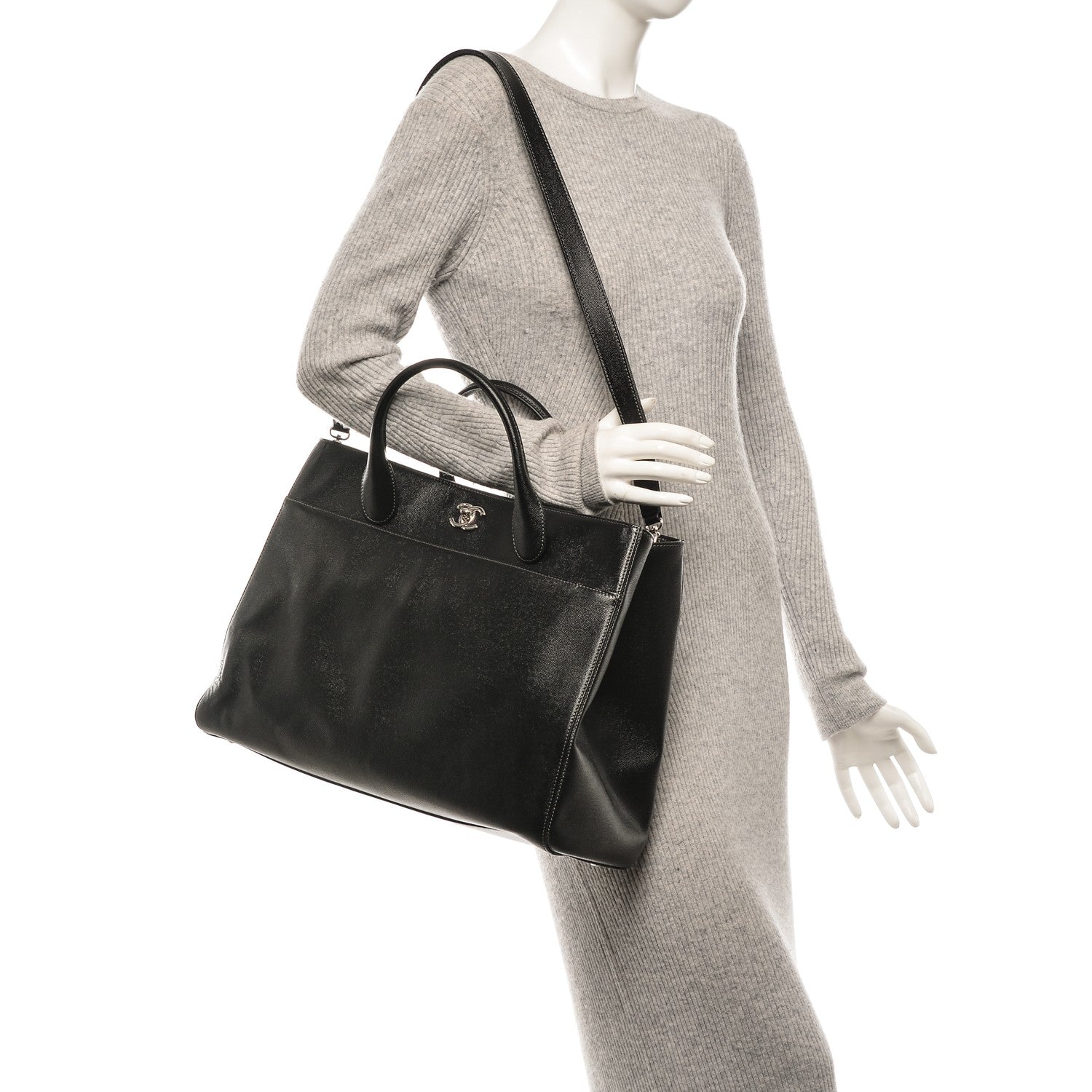 Chanel Caviar Large Cerf Executive Shopper Tote Black 2 of 7