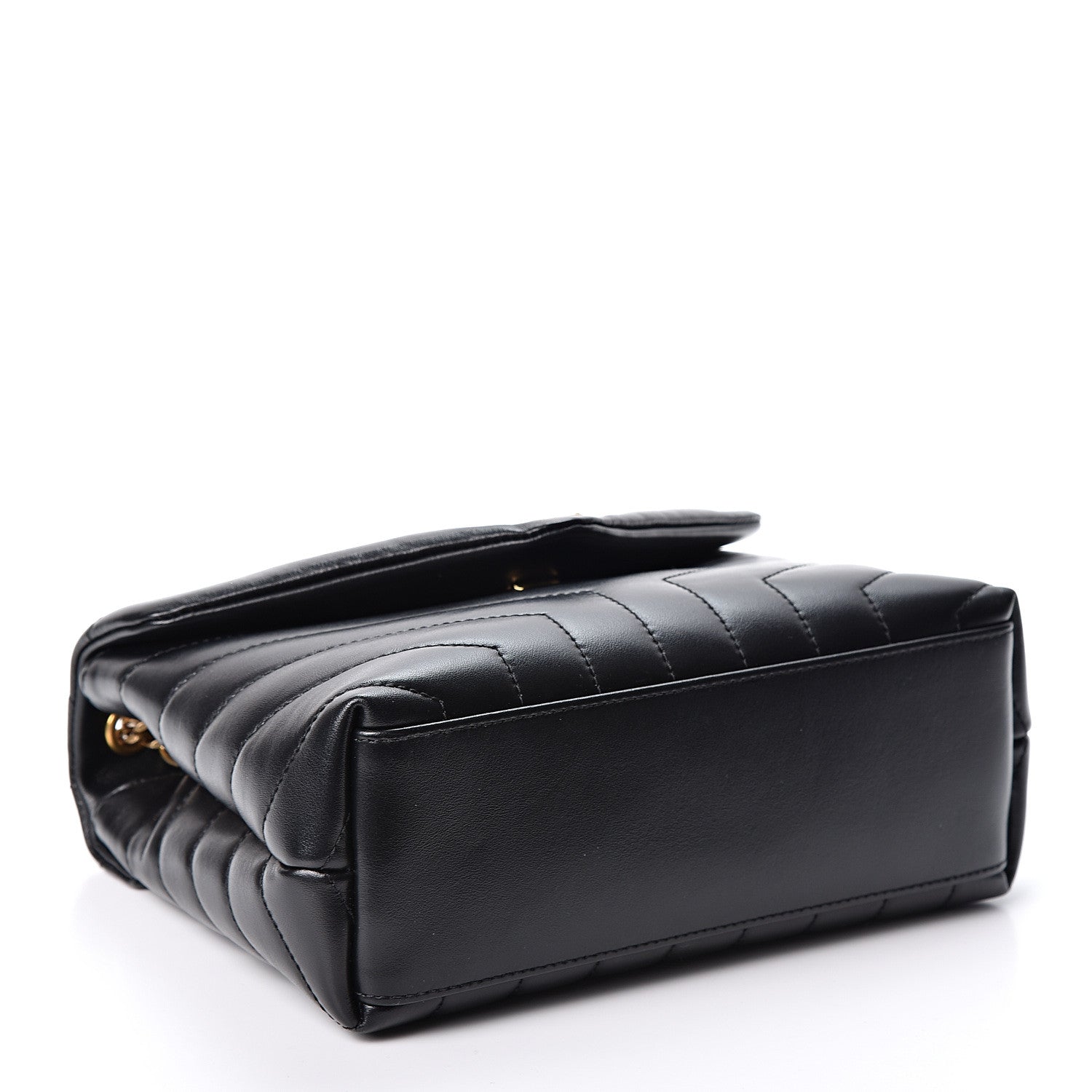 Saint Laurent Calfskin Y Quilted Monogram Small Loulou Chain Satchel Black 3 of 9