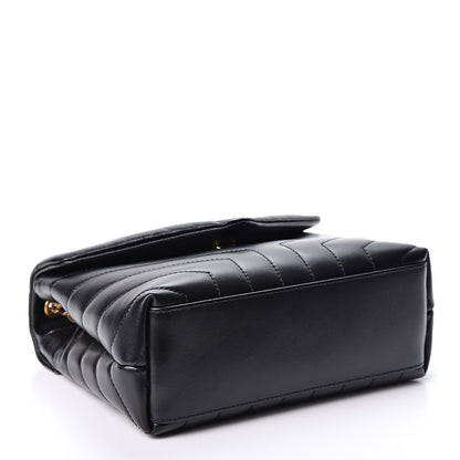 Saint Laurent Calfskin Y Quilted Monogram Small Loulou Chain Satchel Black 3 of 9