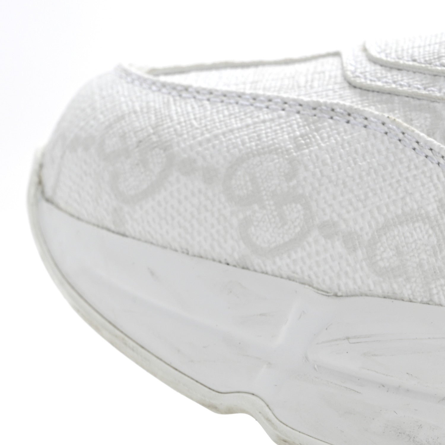 Gucci GG Supreme Monogram Womens Rhyton Sneakers 37 White 12 of 16