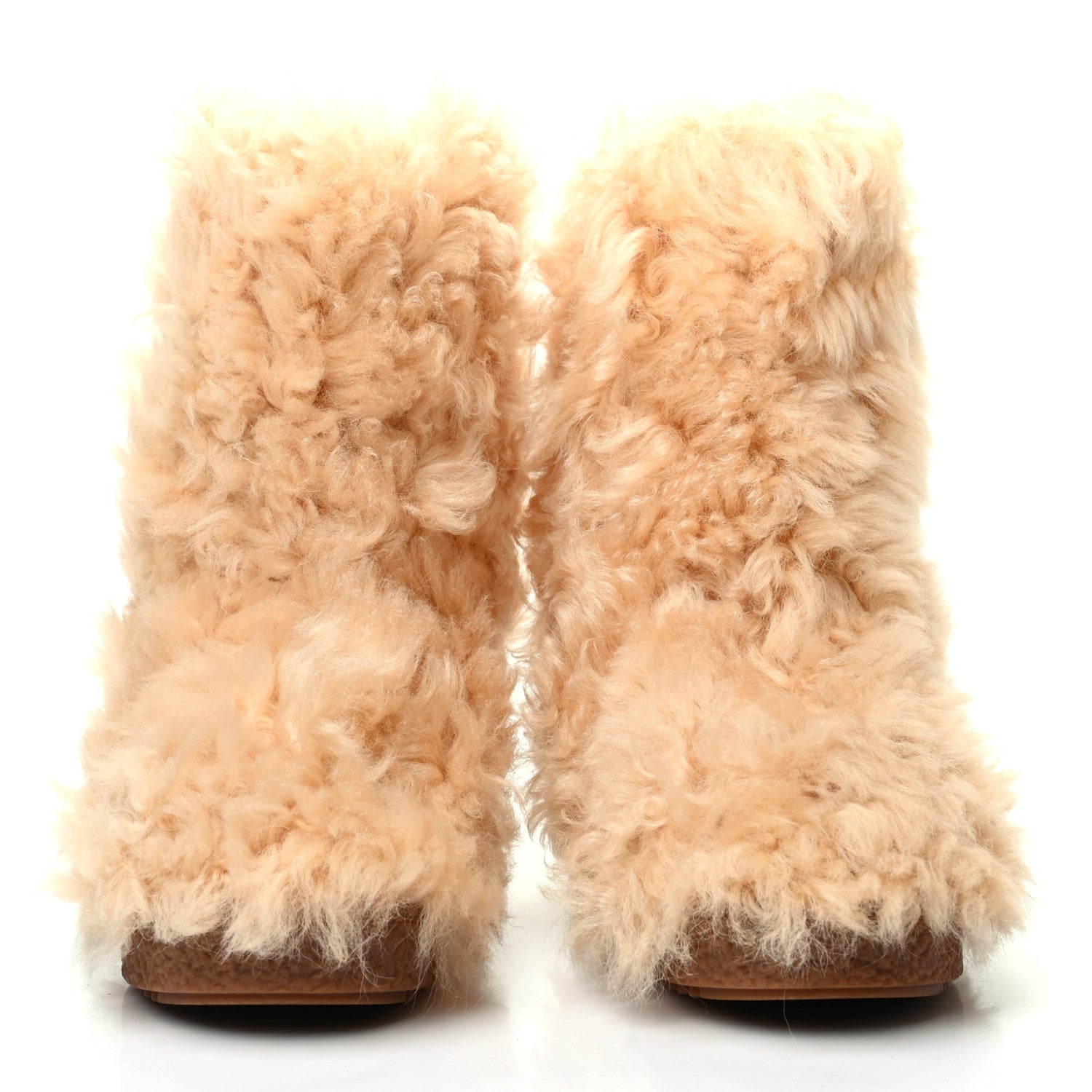 Saint Laurent Shearling Boots 37 Beige 2 of 7