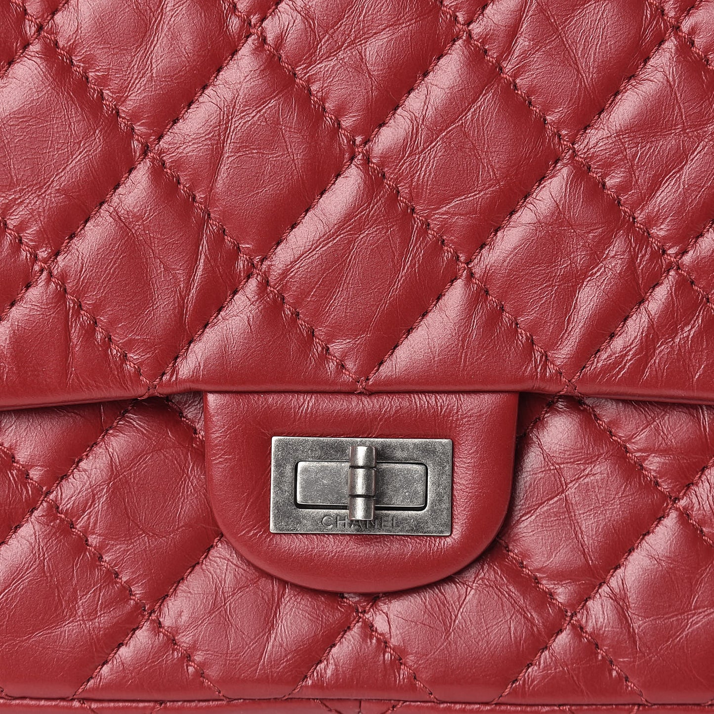 Aged Calfskin Quilted 2.55 Reissue 226 Flap Dark Red