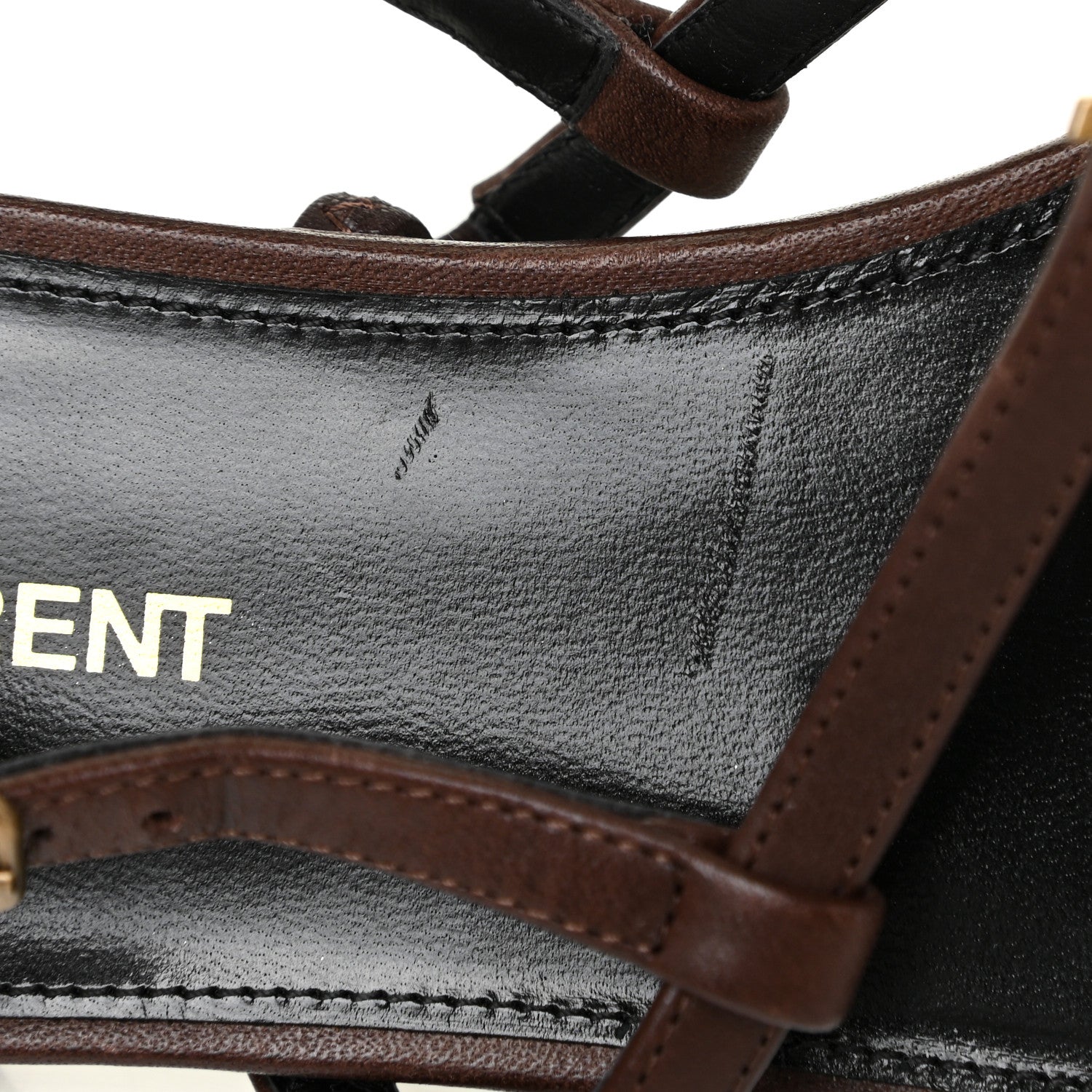 Saint Laurent Calfskin Cassandra Monogram Sandals 41 Moro 19 of 21