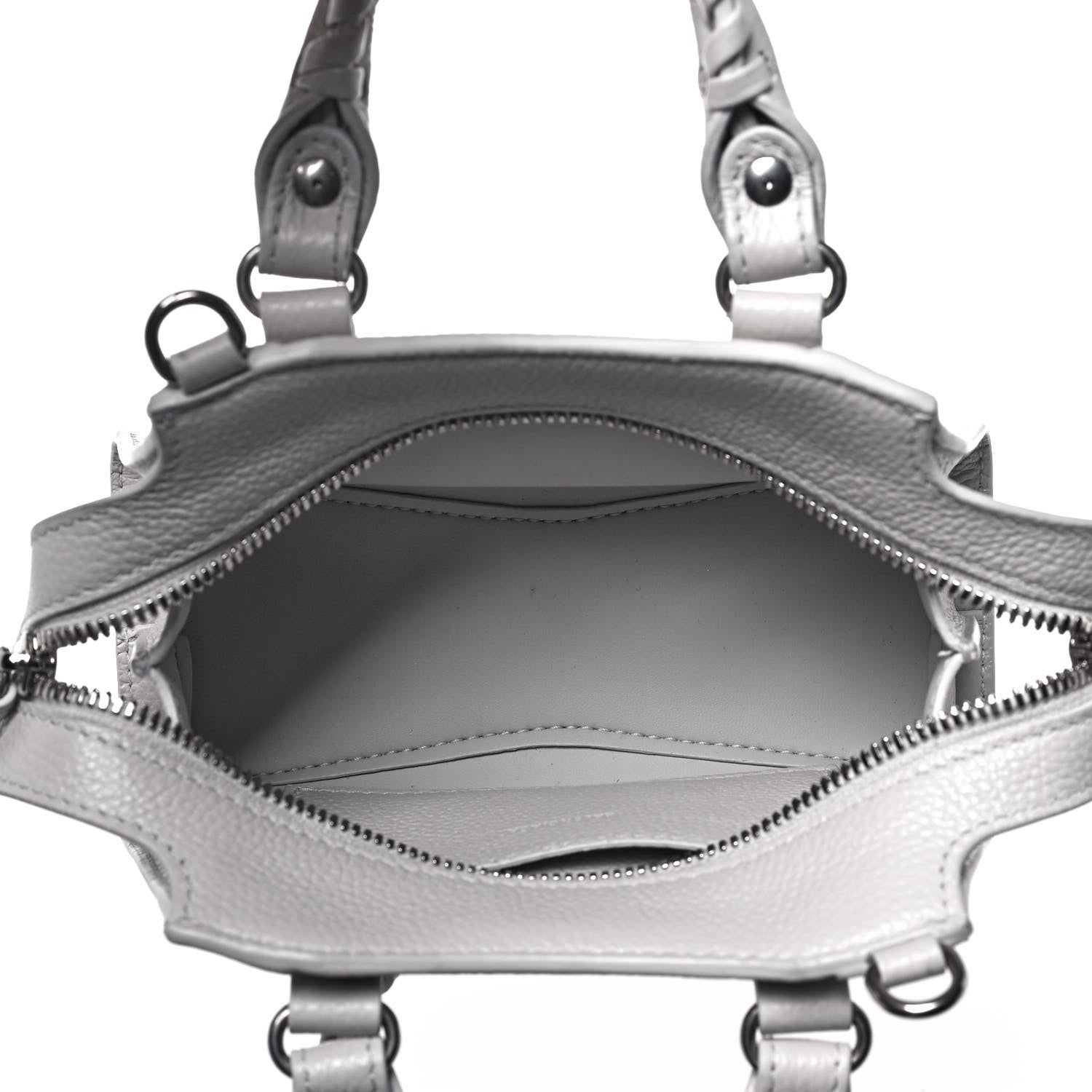Balenciaga Grained Calfskin Neo Classic Silver Hardware Nano City Crossbody Chalky White 5 of 12
