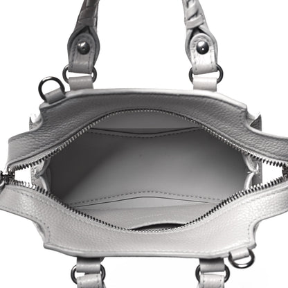 Balenciaga Grained Calfskin Neo Classic Silver Hardware Nano City Crossbody Chalky White 5 of 12