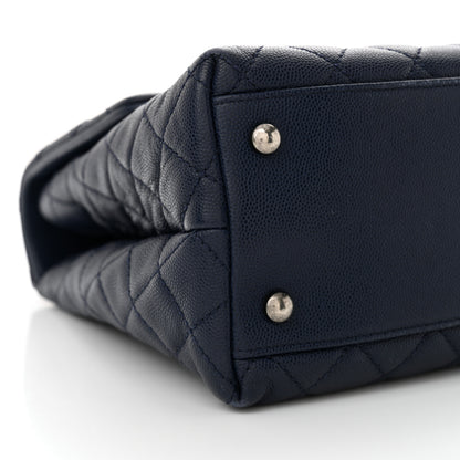 Chanel Caviar Lizard Quilted Medium Coco Handle Flap Navy 9 of 11