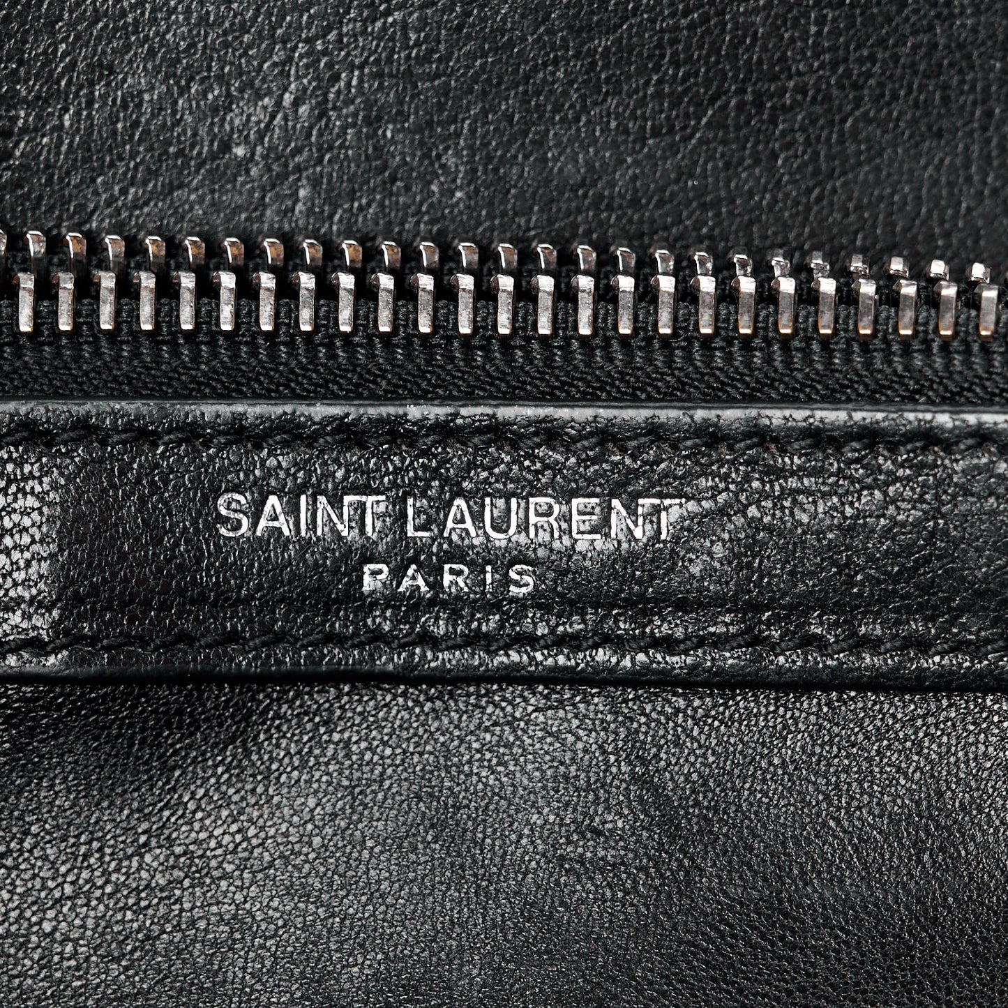 SAINT LAURENT Sheepskin Matelasse Chevron Monogram Medium College Bag Black