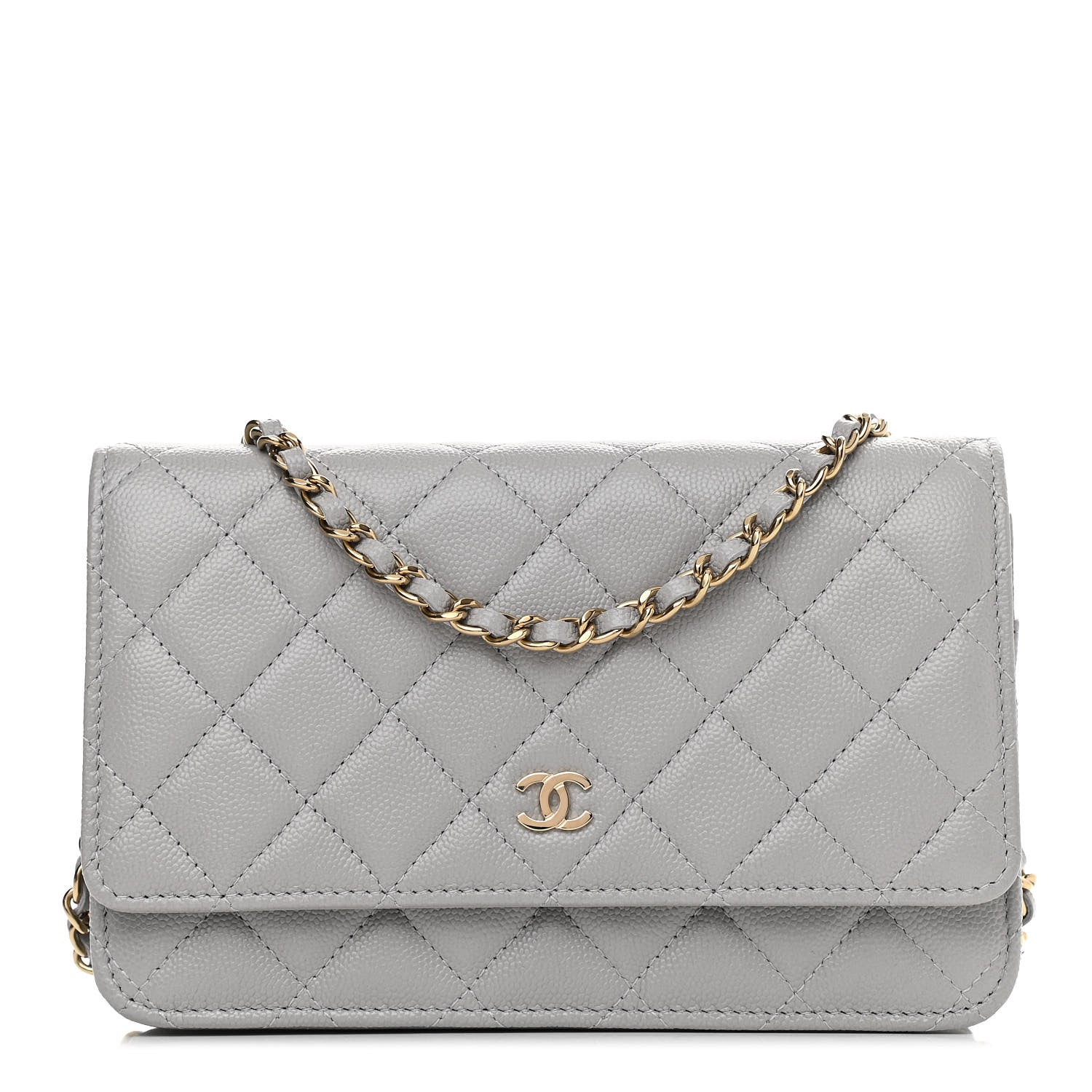 Chanel Caviar Quilted Wallet On Chain WOC Grey 1 of 14