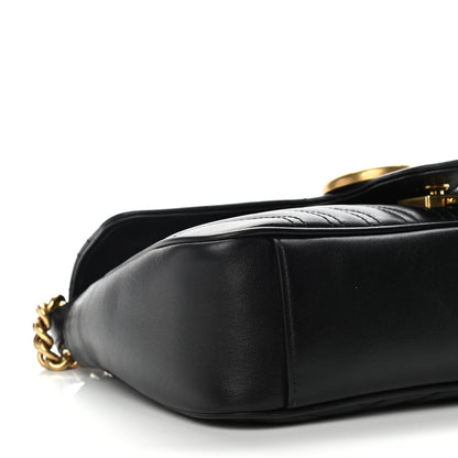 Gucci Calfskin Matelasse Small GG Marmont Shoulder Bag Black 5 of 11