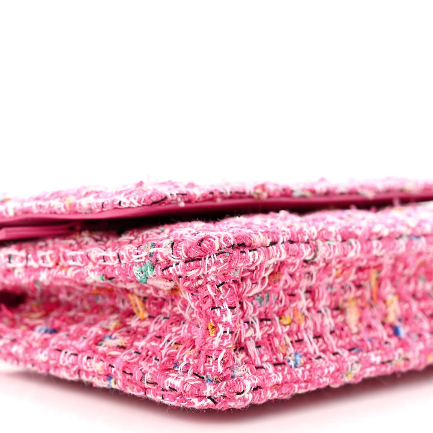 Tweed Quilted Wallet On Chain WOC Pink Blue White