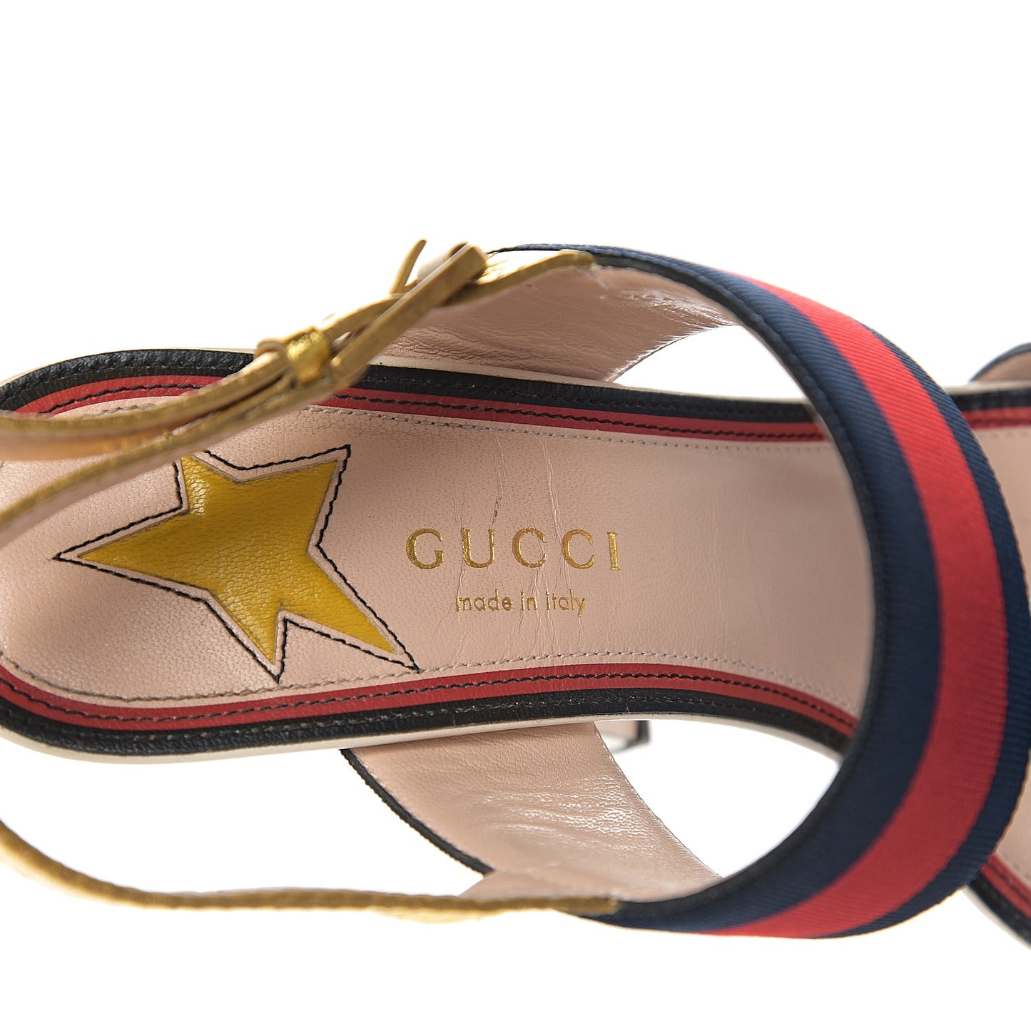 Grosgrain Web Aline High Heel Sandals 38 Oro