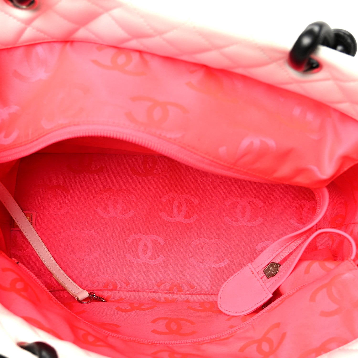 Chanel Calfskin Quilted Large Cambon Tote White Black 5 of 10