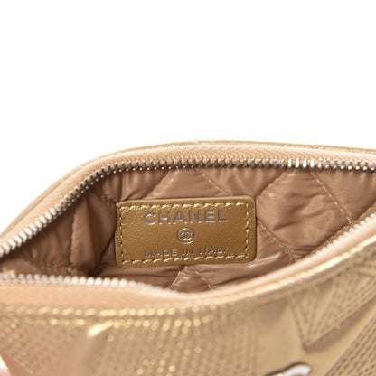 Chanel Metallic Lambskin Star Embossed Coin Purse Case Gold 6 of 8