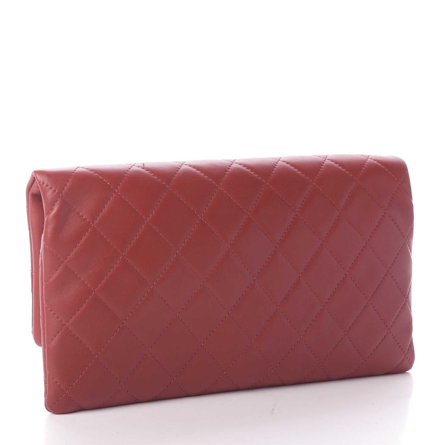 Chanel Lambskin Quilted CC Beauty Clutch Red 3 of 10
