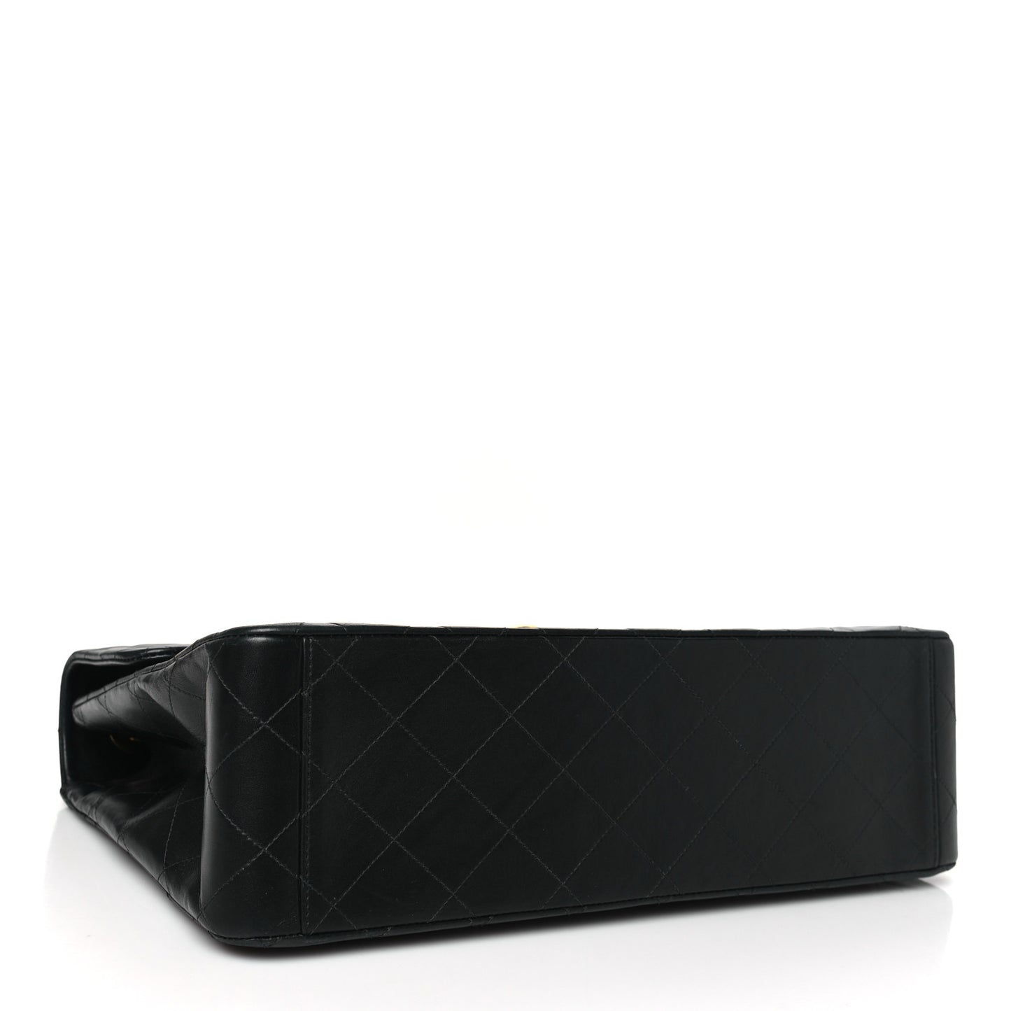 Lambskin Quilted XL Jumbo Single Flap Black