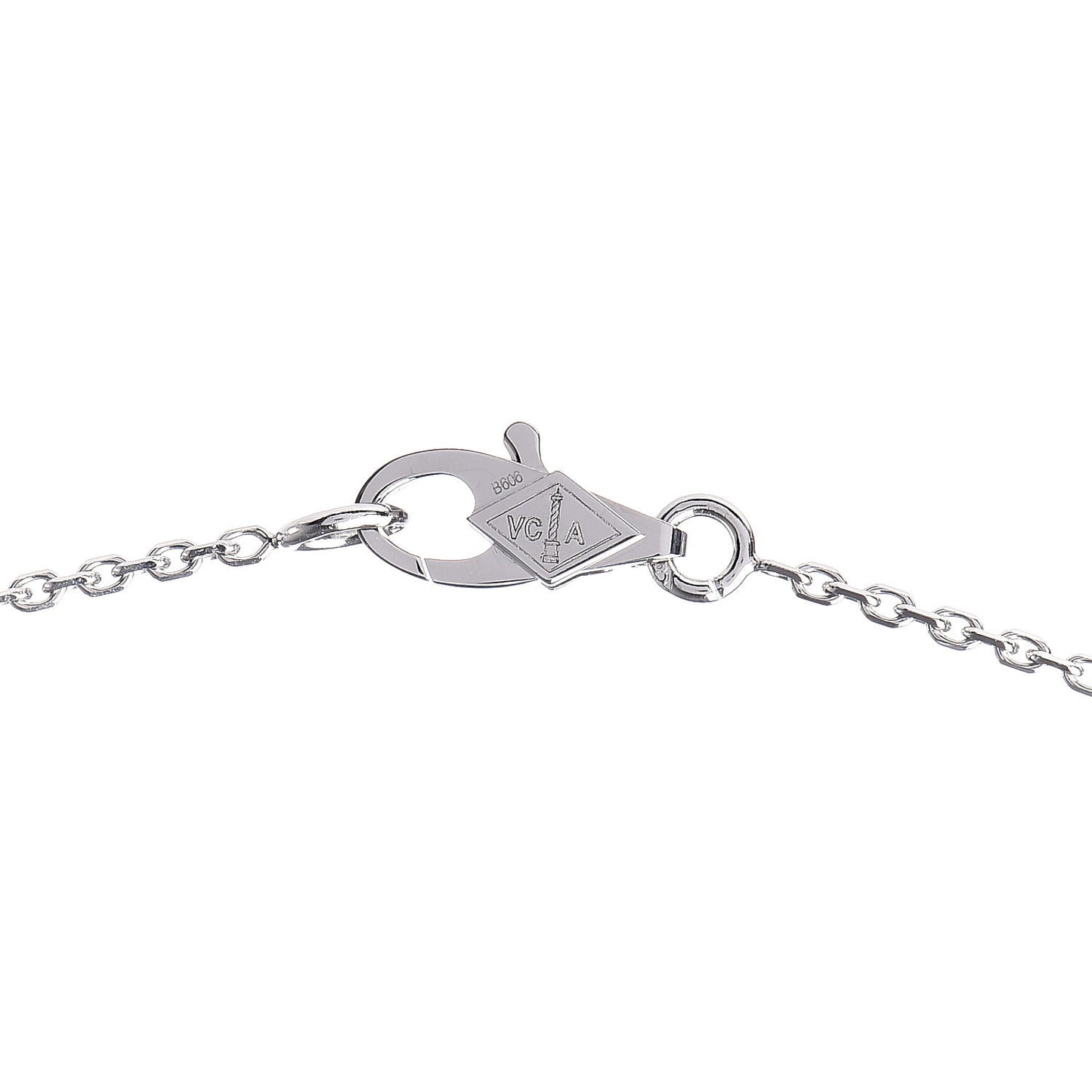 18K White Gold Turquoise Sweet Alhambra Butterfly Pendant Necklace