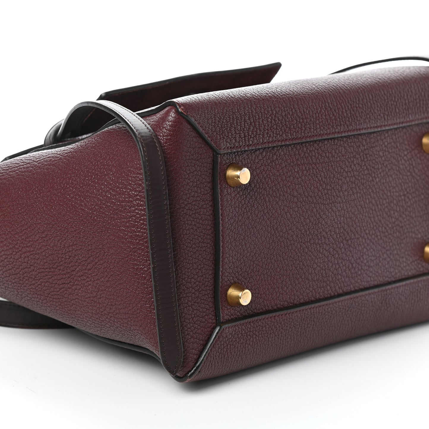 Goatskin Smooth Calfskin Mini Belt Bag Burgundy