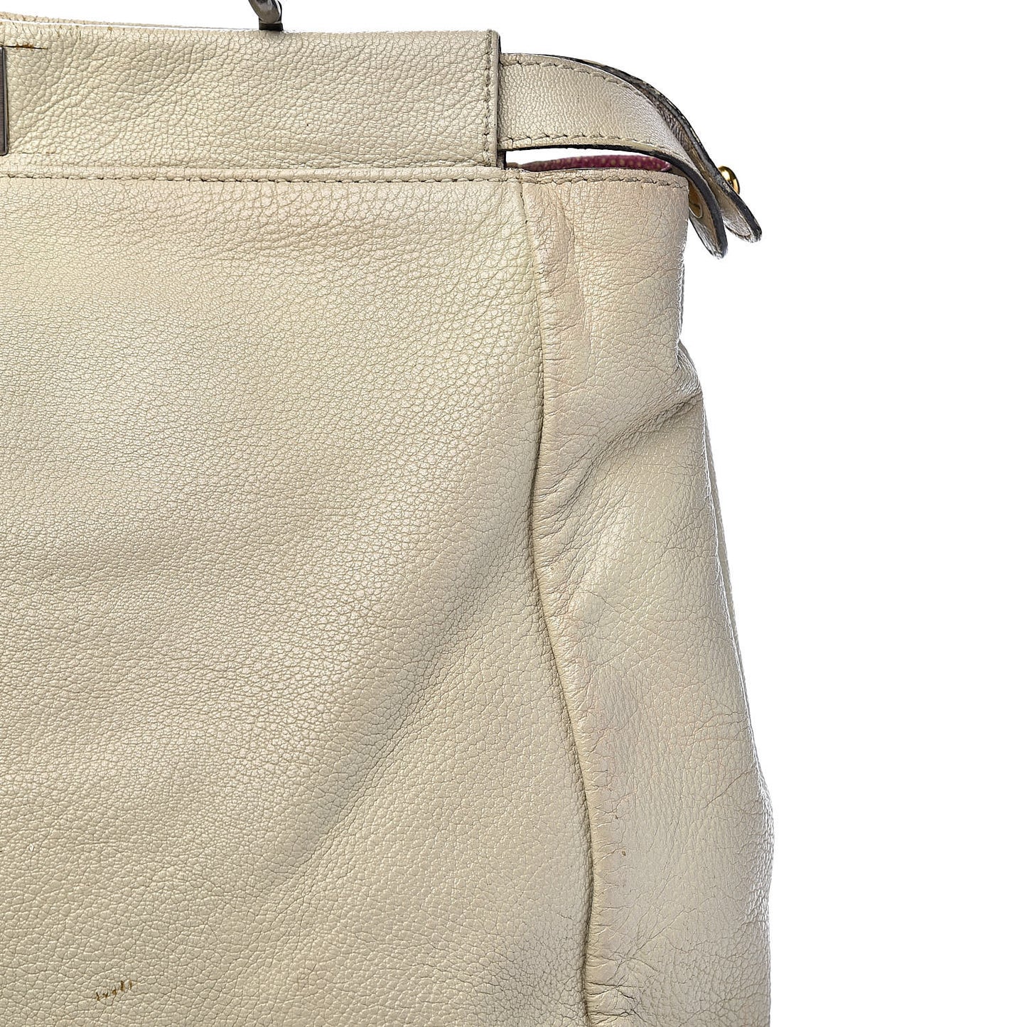 Goatskin Stingray Large Peekaboo Iconic Satchel White Pink