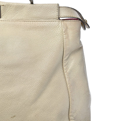 Fendi Goatskin Stingray Large Peekaboo Iconic Satchel White Pink 28 of 35
