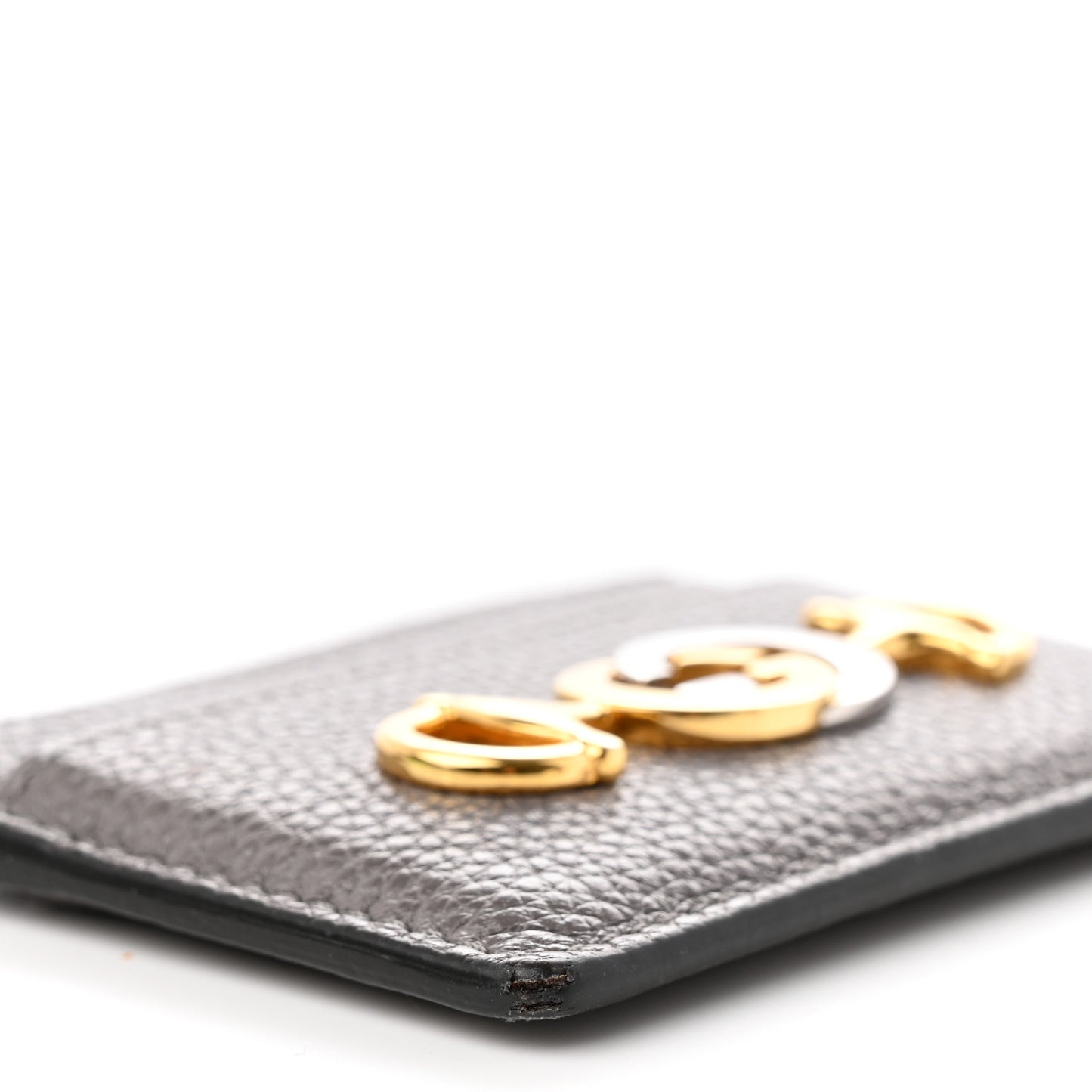 Grainy Calfskin Zumi Card Holder Dusty Grey
