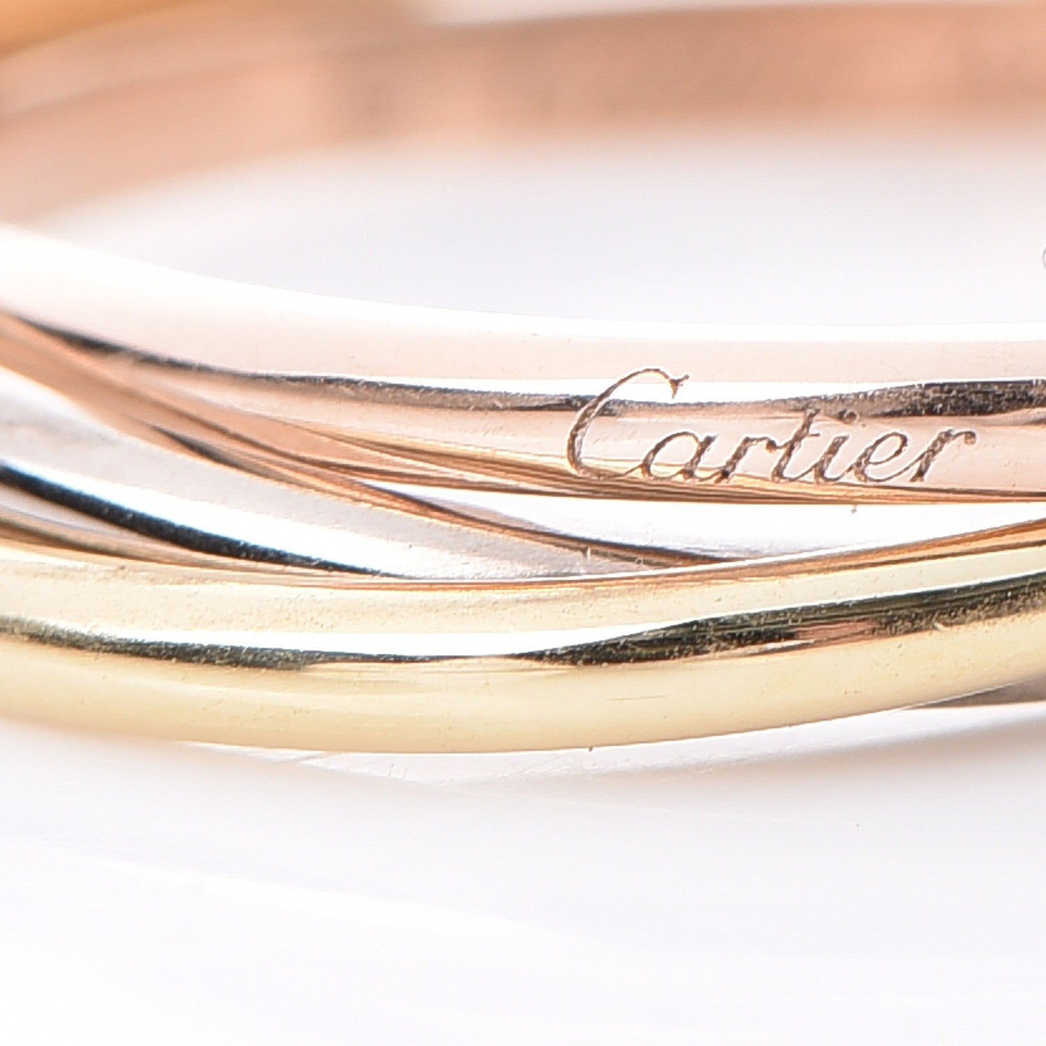 Cartier 18K Pink Yellow White Gold Extra Small Trinity Ring 48 4.5 4 of 6