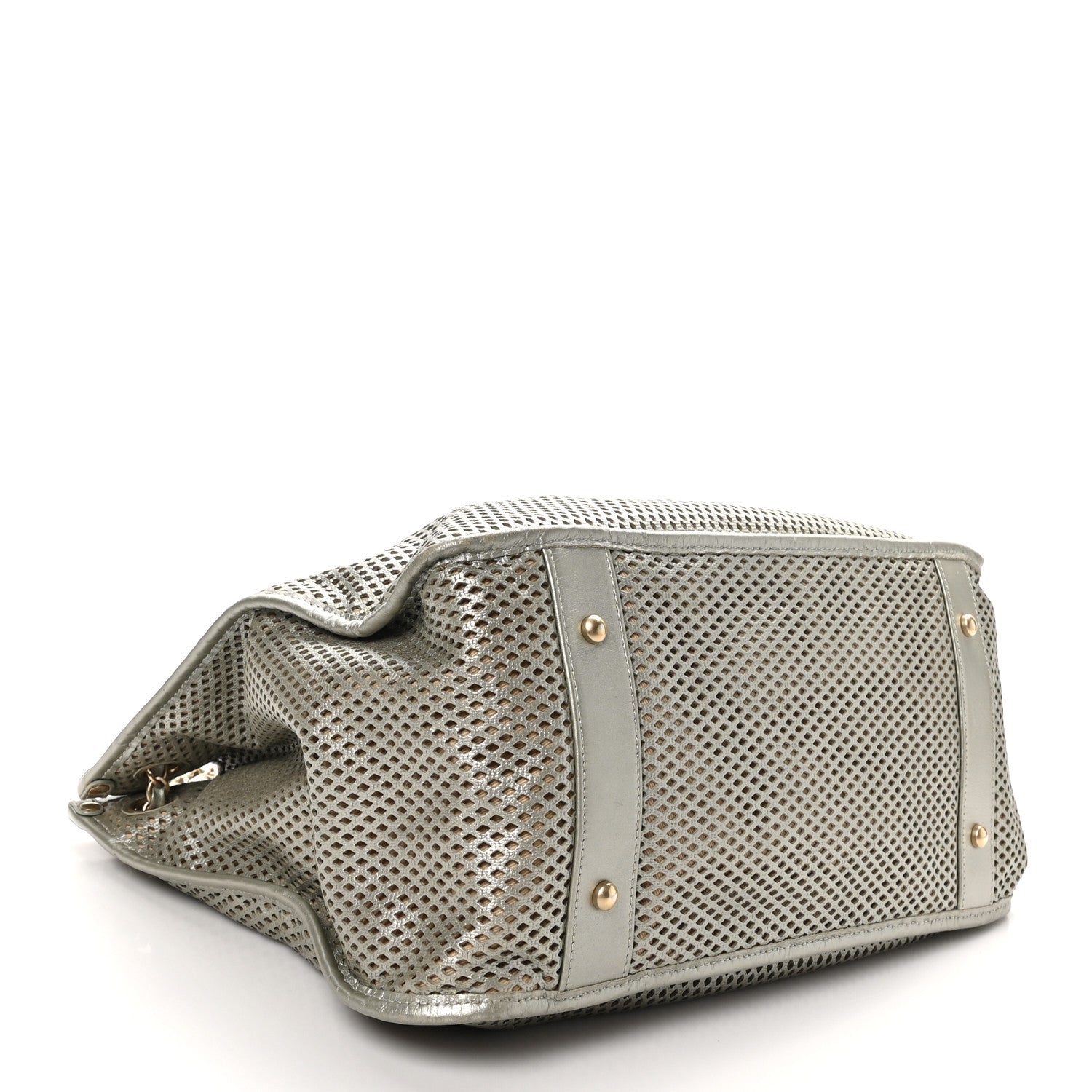Chanel Metallic Calfskin Perforated Up In The Air Tote Silver 4 of 10