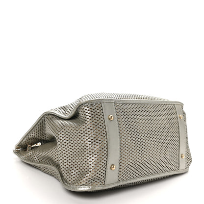 Chanel Metallic Calfskin Perforated Up In The Air Tote Silver 4 of 10