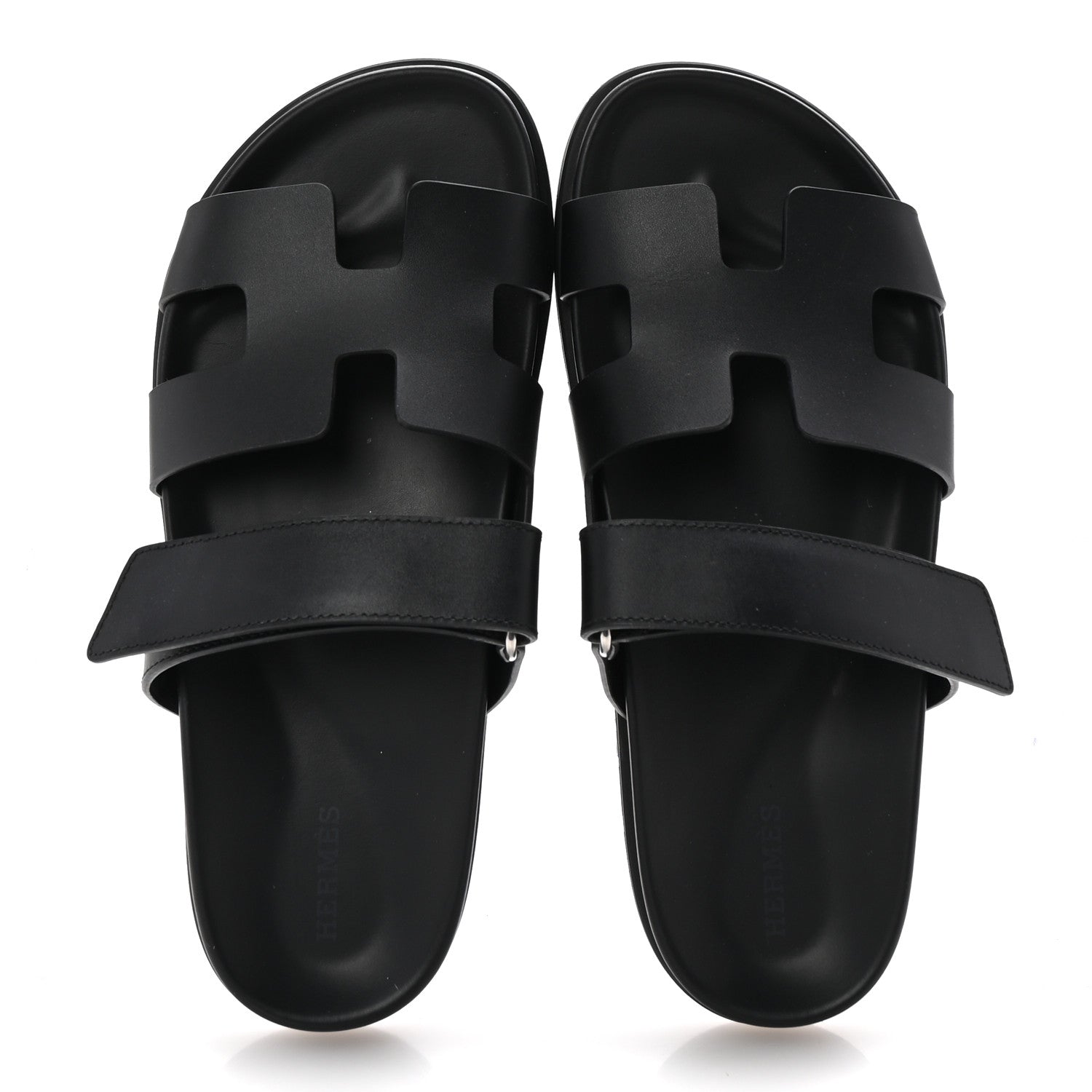 Hermes Calfskin Womens Chypre Sandals 39 Black 2 of 10