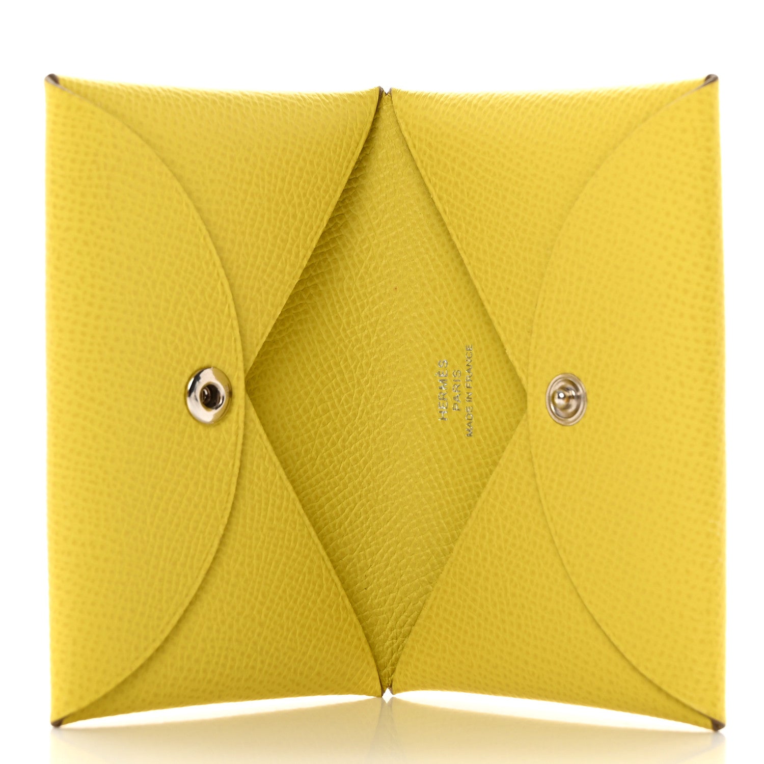 Hermes Epsom Calvi Card Case Lime 5 of 9