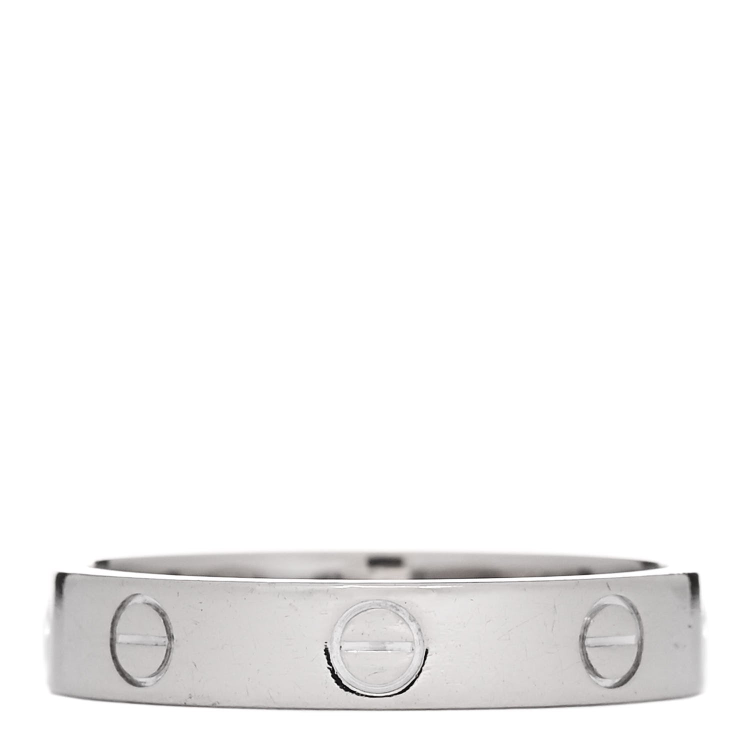 Cartier 18K White Gold 3.5mm LOVE Wedding Band Ring 57 8 3 of 4