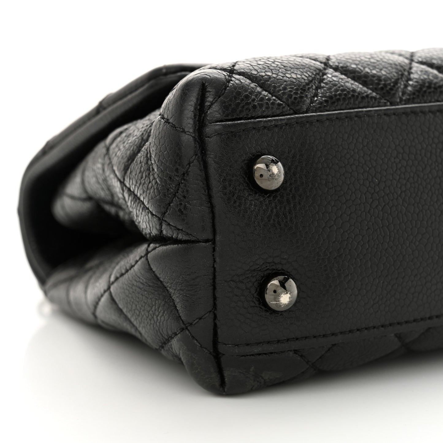 Caviar Quilted Mini Coco Handle Flap So Black