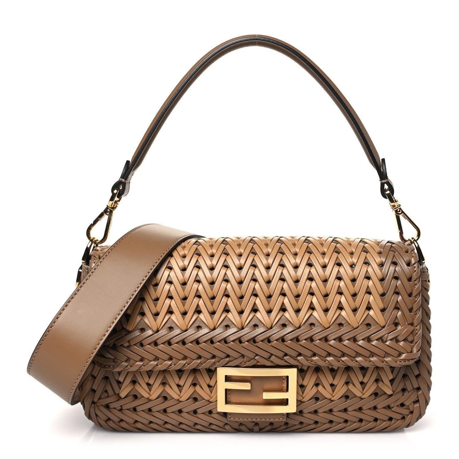 Fendi Vitello King Ceylon Intreccio Baguette  Sand 1 of 10