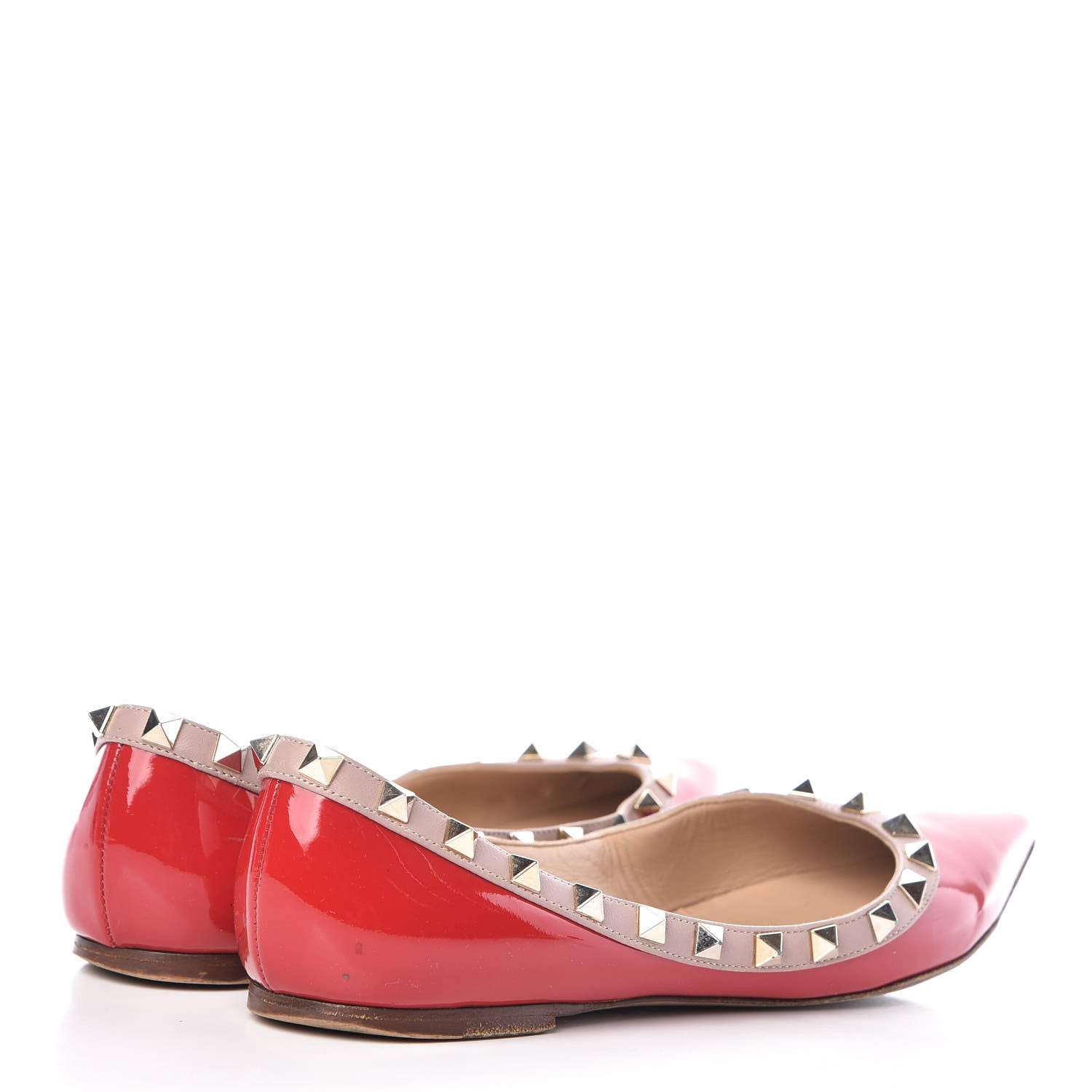 Valentino Garavani Patent Nappa Rockstud Ballerina Flats 37 Rosso Valentino Poudre 4 of 14