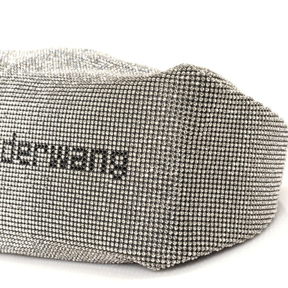 Alexander Wang Mesh Crystal Rhinestone Mini Scrunchie Clutch Black Silver 9 of 11