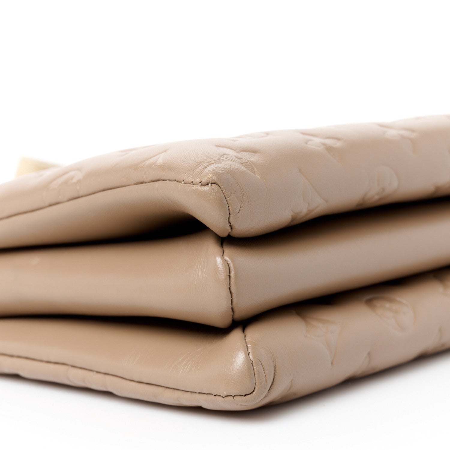 Louis Vuitton Lambskin Embossed Monogram Coussin PM Taupe 10 of 11