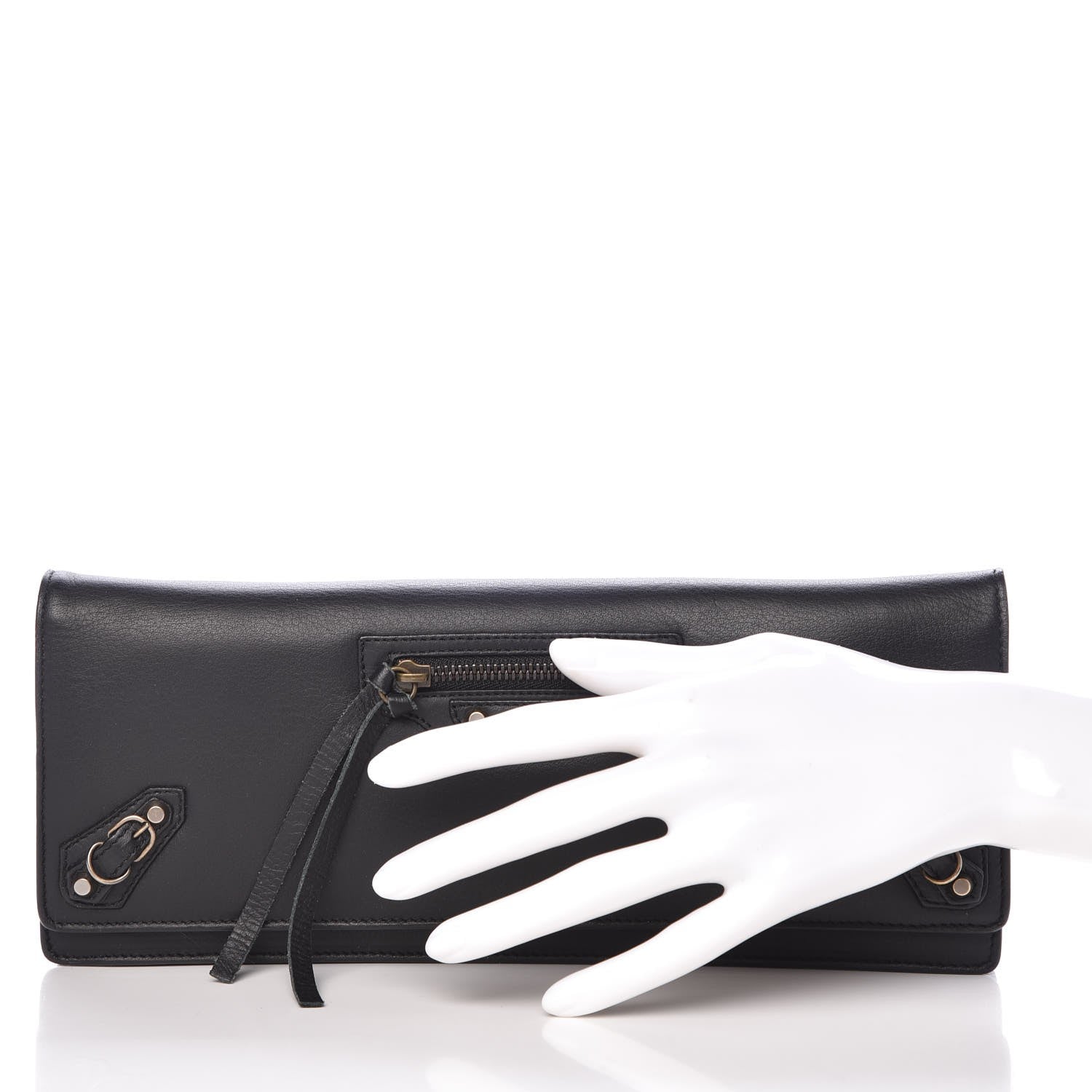 Balenciaga Calfskin Classic Hardware City Long Clutch Black 2 of 9