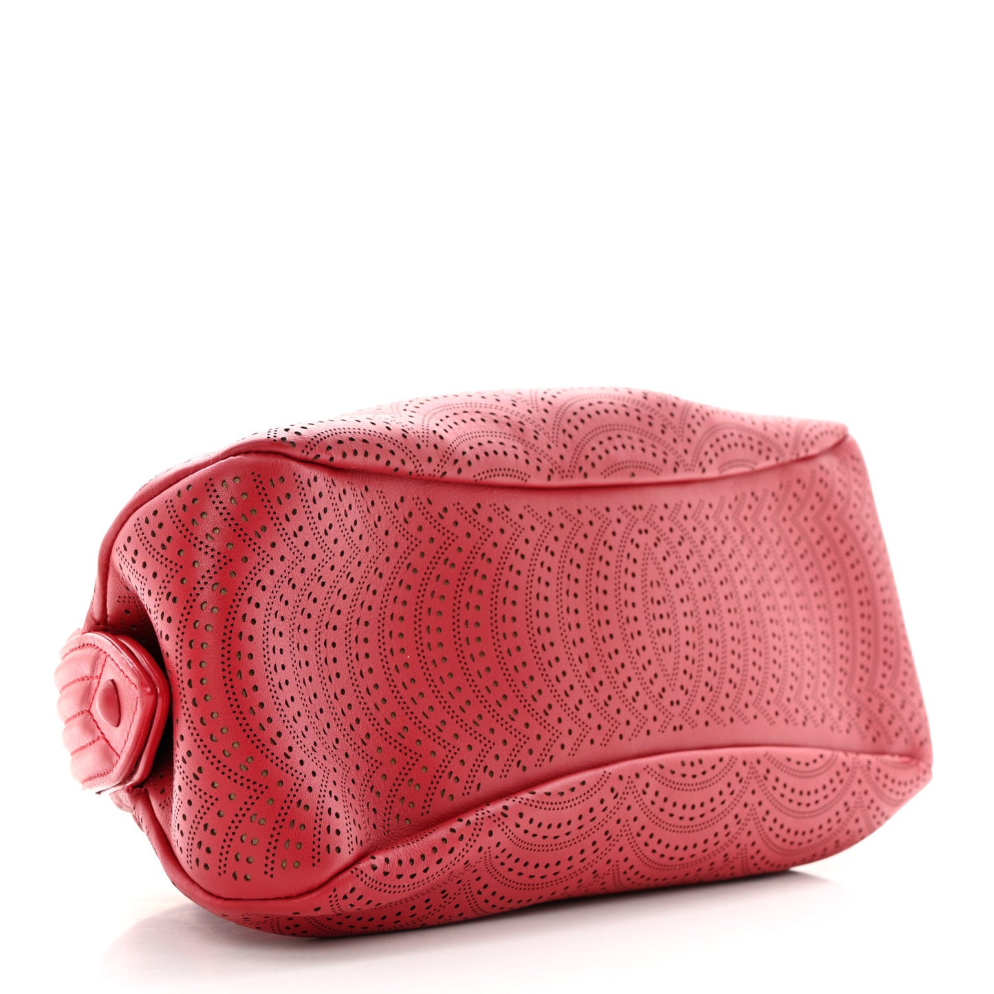 Calfskin Laser Cut Samia Clutch Red