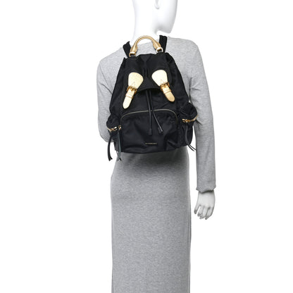 Burberry Nylon Medium Rucksack Runway Backpack Black Gold 2 of 13