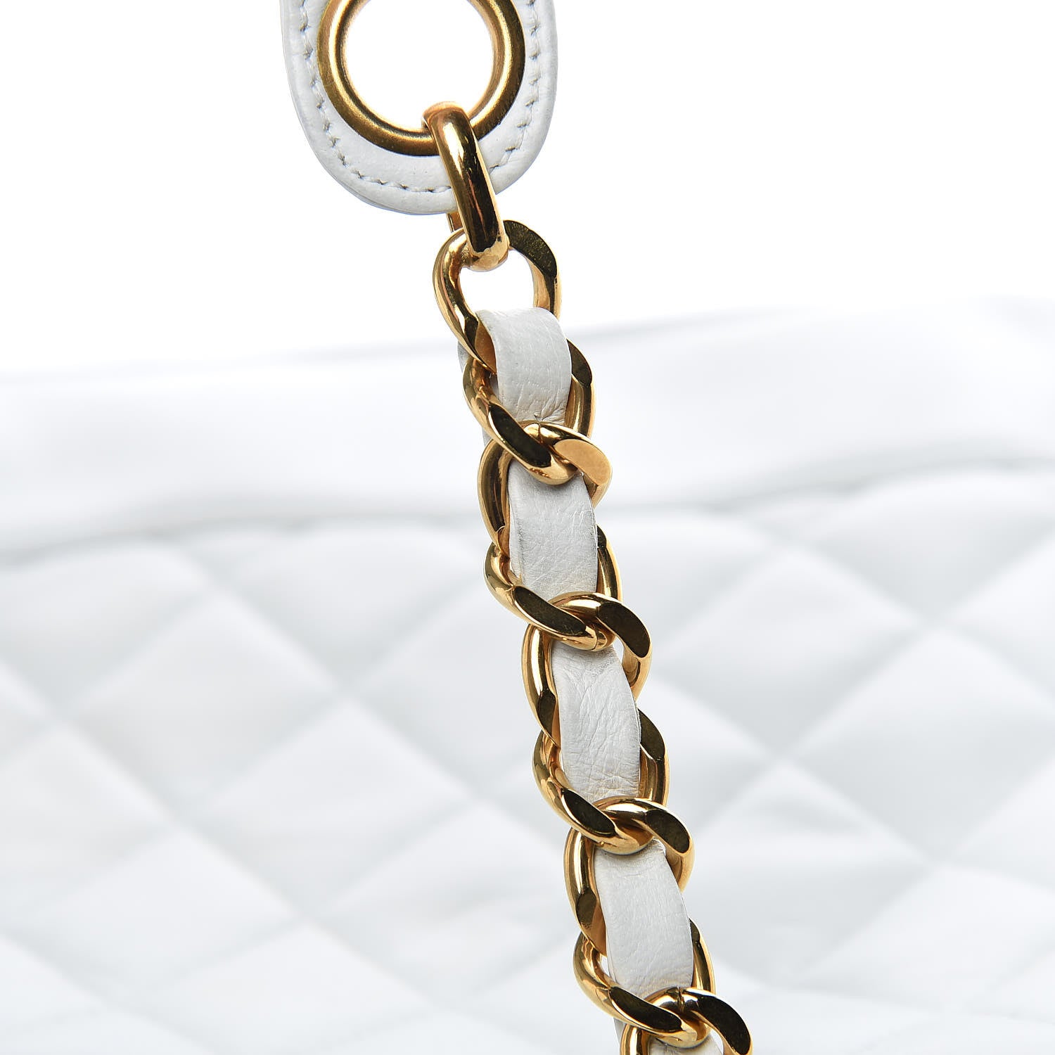 Chanel Lambskin Quilted Shoulder Bag White 18 of 27